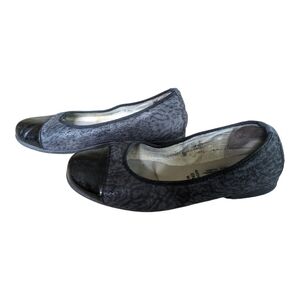 WALDLAUFER WOMEN’S HAMIKI Ballet Flats Gray Black Leopard Print US 9.5